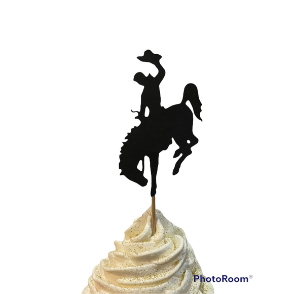 Handmade Other - Saddle Bronc cupcake topper, Bronc Rider toppers, Cowboy cupcake topper